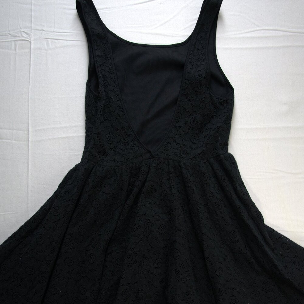 Little Black Lacey Backless Dress